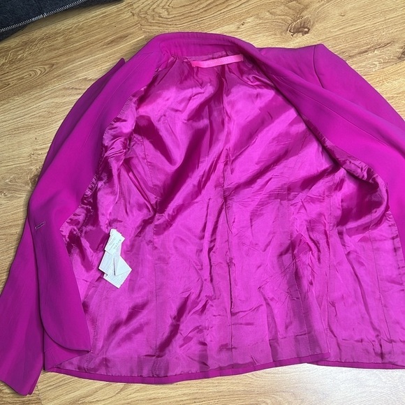 Emanuel Ungaro Paris Sz 34 Bright Pink Fitted Single Button Blazer - Picture 7 of 9